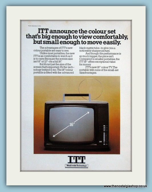 ITT Colour Portable TV Original Advert 1978 (ref AD3019)