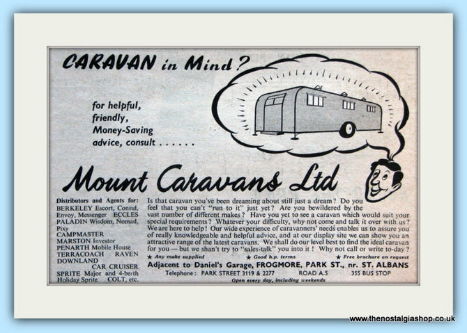 Mount Caravans Ltd Original Advert 1952 (ref AD5079)