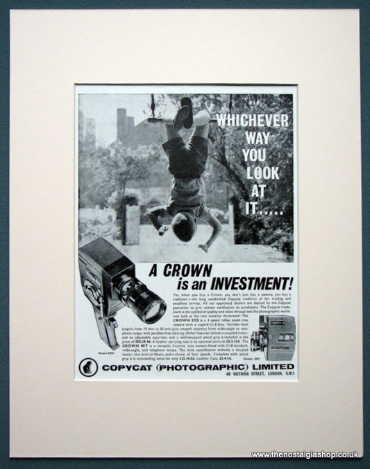Crown EZS &Crown 8ET Cameras 1963 Original Advert (ref AD1046)