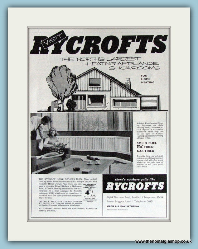Rycrofts Heating Appliance Original Advert 1964 (ref AD3822)