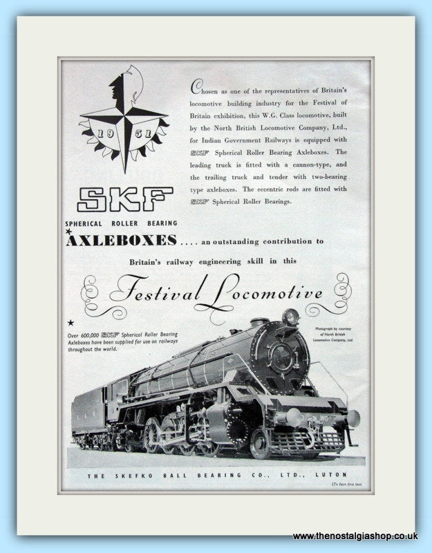 SKF Train Axleboxes Roller Bearing Original Advert 1951  (ref AD6484)