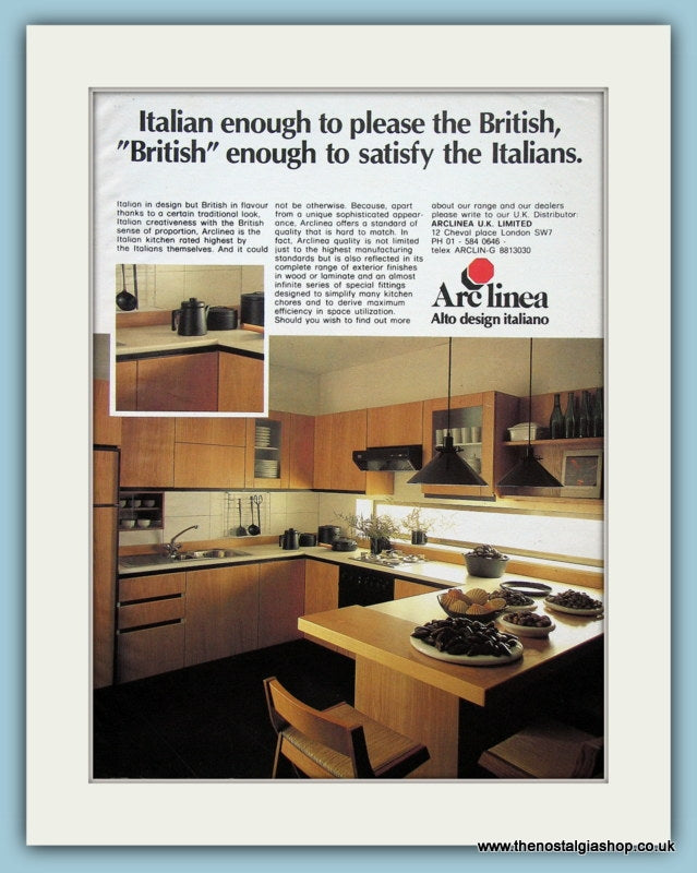 Arclinea Kitchen Furniture Original Advert 1981 (ref AD2762)