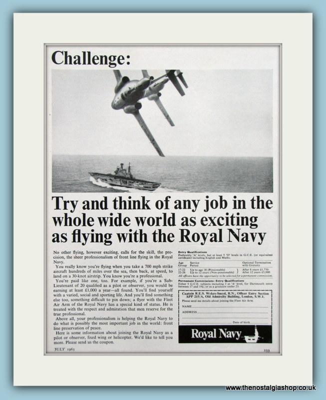 Royal Navy, Cool and Deadly. Set of 2 Original Adverts 1960's (ref AD6069)