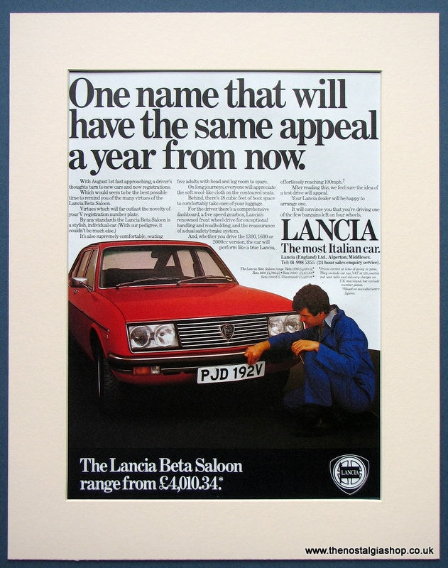 Lancia Beta Saloon 1979 Original Advert (ref AD 1683)