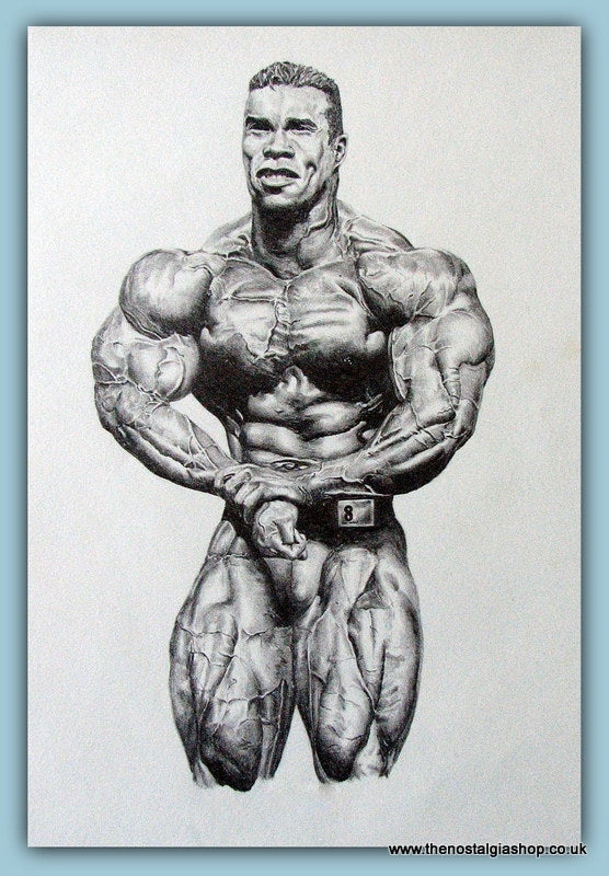 Kevin Levrone, Top IFBB Bodybuilder. Original Pencil Drawing.