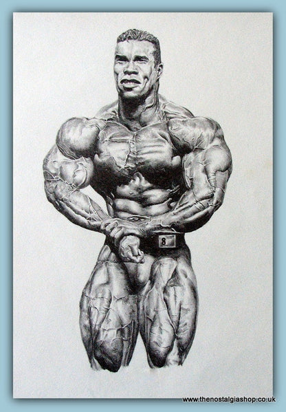 Kevin Levrone, Top IFBB Bodybuilder. Original Pencil Drawing.