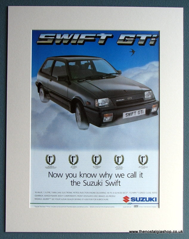 Suzuki Swift GTi 1988 Original Advert (ref AD1730)