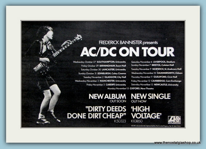 AC/DC On Tour Original Advert 1976 (ref AD2071)