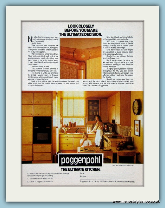 Poggenpohl Kitchen Furniture Original Advert 1981 (ref AD2754)