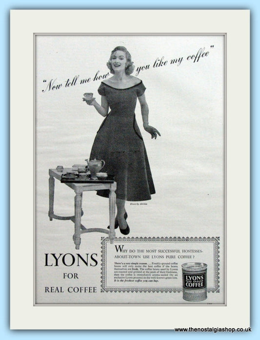 Lyons Coffe Original Advert 1955 (ref AD4785)