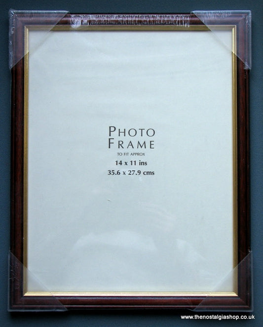 Classic Walnut/brown with Gold Trim, Wood Frame Size 14 x 11 Inch