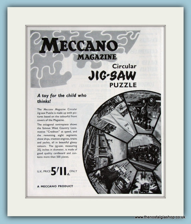 Meccano Magazine Jig-Saw. Original Advert 1963 (ref AD2822)