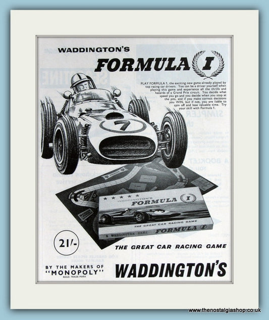 Formula I by Waddington's. Original Advert 1963 (ref AD2817)