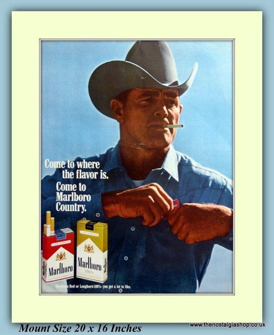Marlboro Red Longhorn Cigarettes Original Advert 1969 (ref AD9426)