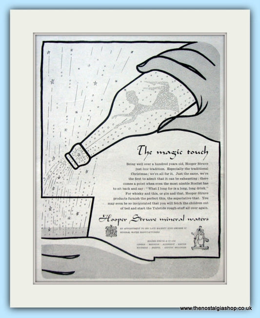 Hooper Struve Mineral Water. Original Advert  1952 (ref AD4870)