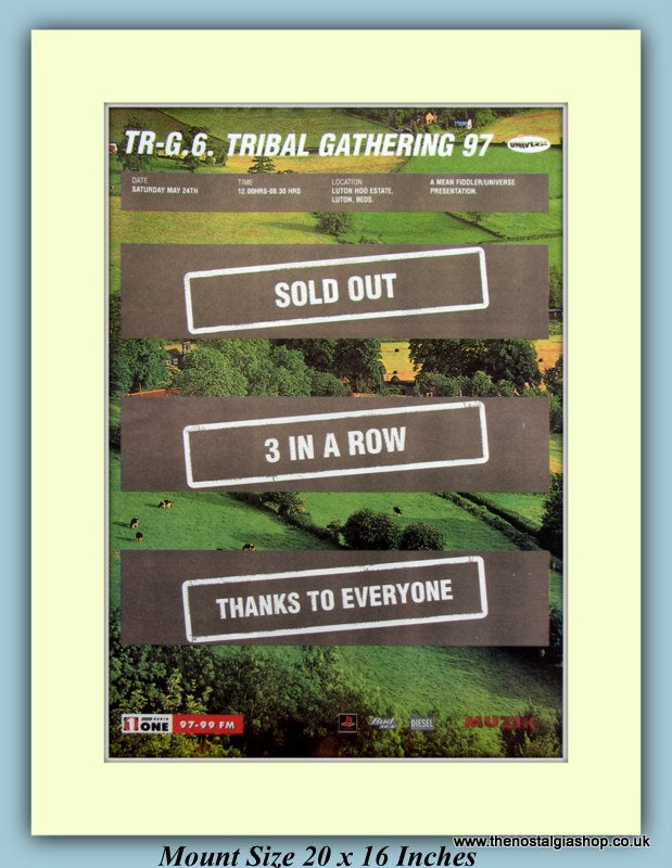 TR-G.6. Tribal Gathering 1997 Original Advert (ref AD9040)