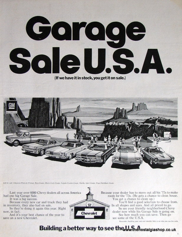 Chevrolet..Garage Sale U.S.A. Original Advert 1973 (ref AD4012)
