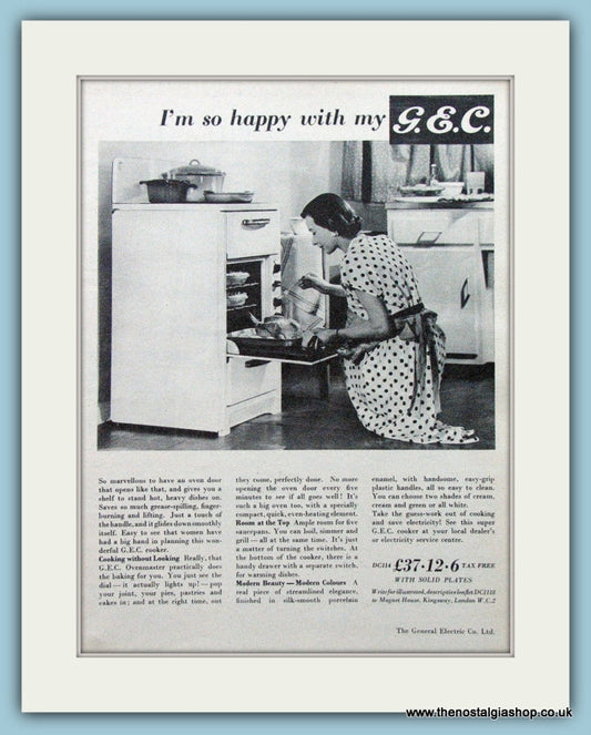 G.E.C Cooker Original Advert 1955 (ref AD4309)