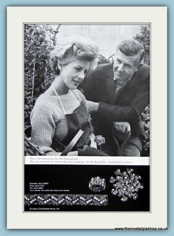 Diamonds De Beers Consolidated Mines Ltd Set Of 3 Original Adverts 1962 & 1967 (ref AD6179)