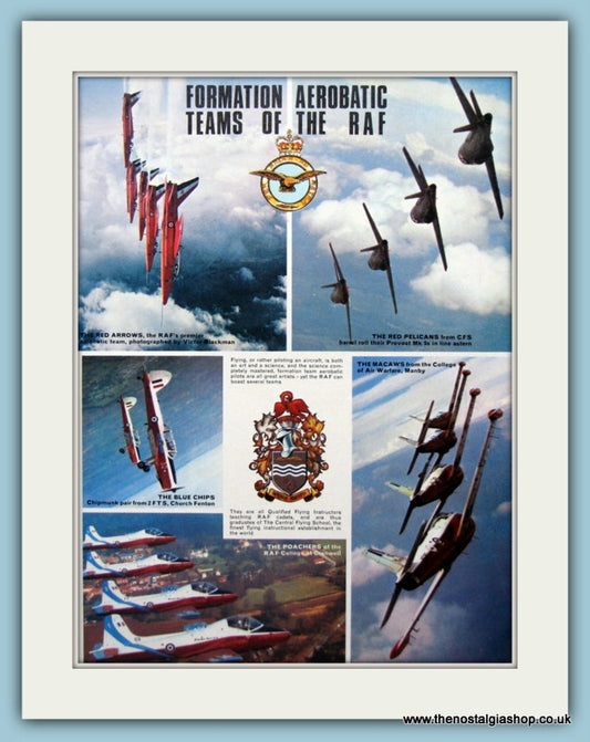 R.A.F Aerobatic Teams Set Of 2 Original Adverts 1973 (ref AD6306)