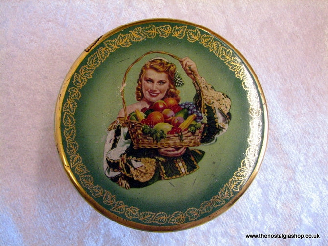 Wilkin's Greensleeves Fruit Bon Bons. Vintage Tin (ref nos052)