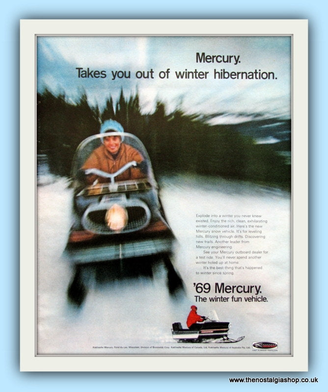 Mercury Snowmobile Original Advert 1969 (ref AD8101)
