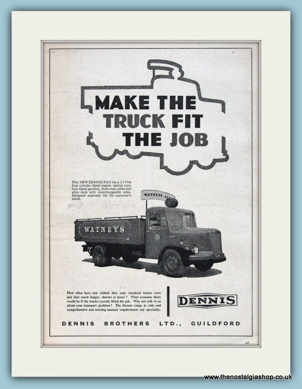 Dennis Pax Truck Original Advert 1960 (ref AD2976)