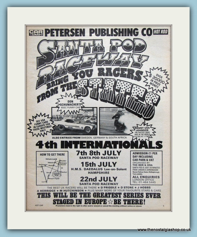 Santa Pod American Racers Event Original Advert 1980 (ref AD1998)
