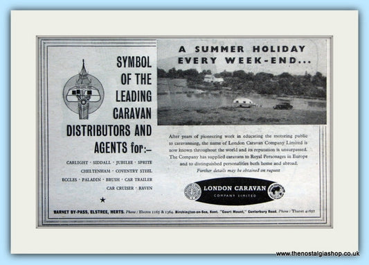 London Caravans Company Original Advert 1952 (ref AD5057)