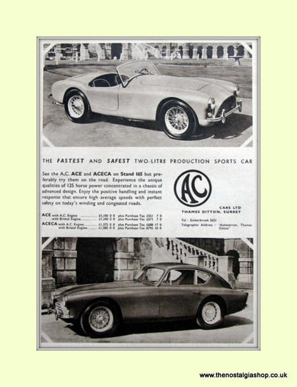 AC Ace & Aceca. Set of 3 Original Adverts (ref AD6616)