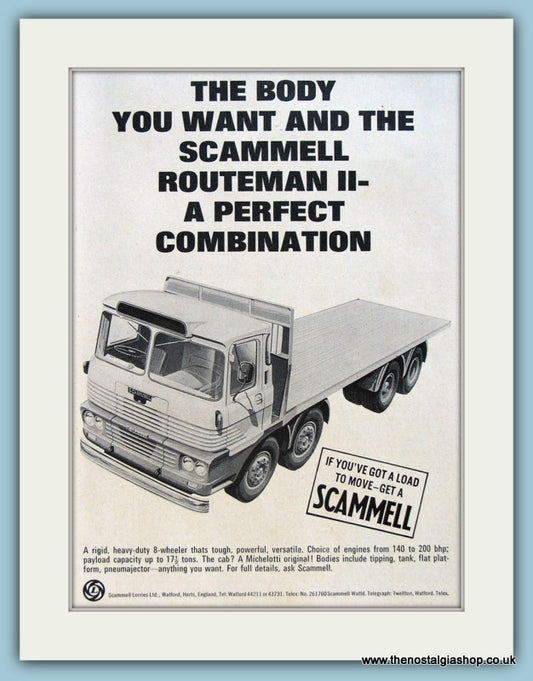 Scammell Routeman II Truck Original Advert 1966 (ref AD2971)