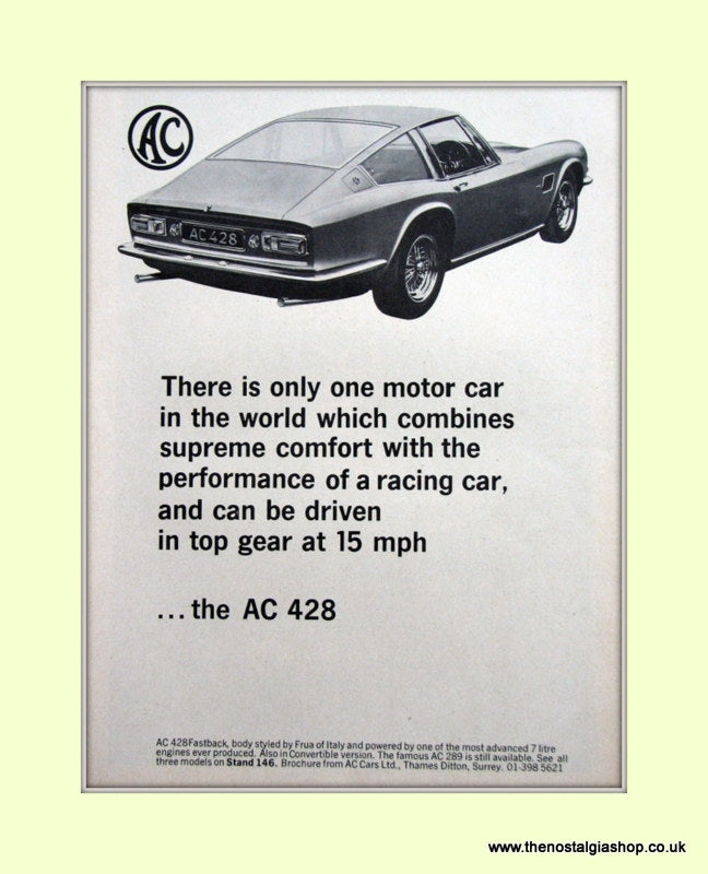 AC 428 Original Advert 1967 (ref AD6614)