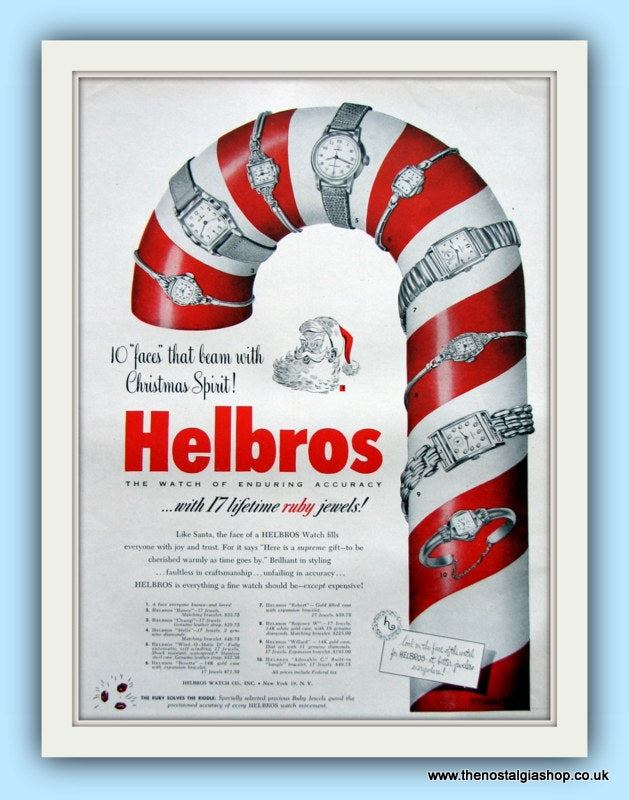 Helbros Watches. Original Advert 1951 (ref AD8107)
