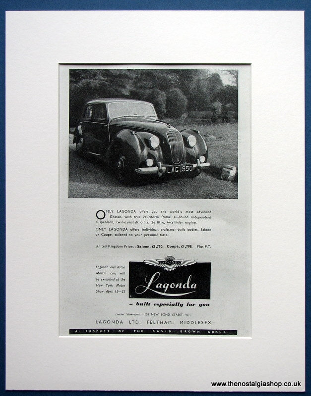 Lagonda 1950 Original Advert (ref AD1691)