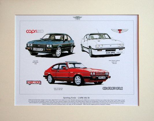 Ford Capri  Mk III  Mounted Print