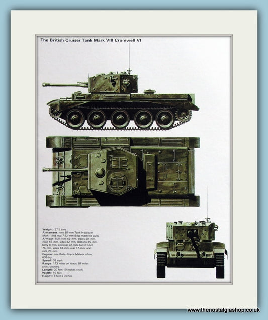 British Cruiser Tank Mark VIII Cromwell VI. Print (ref PR485)