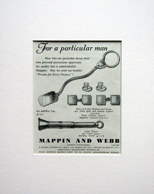 Mappin & Webb Personal Gifts. Original advert 1953 (ref AD1514)