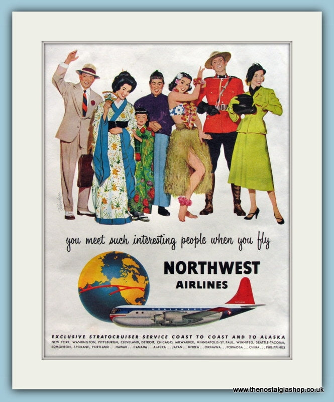 Northwest Airlines 1952. Original Advert (ref AD8236)