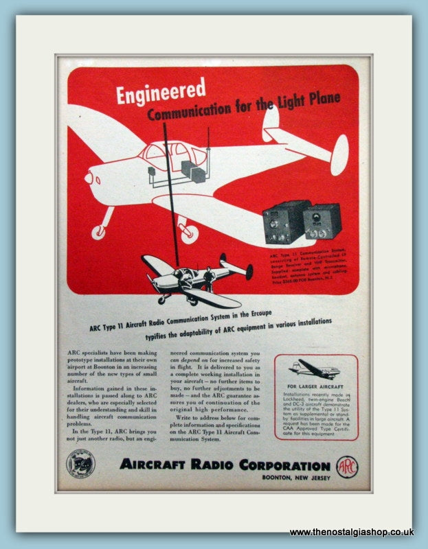 Aircraft Radio Corporation. Original Advert 1947 (ref AD4237)