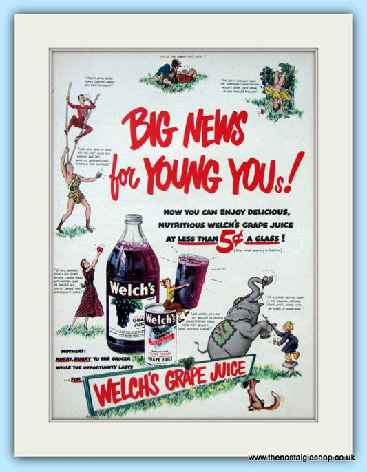 Welch's Grape Juice. Original Advert 1949 (ref AD4851)