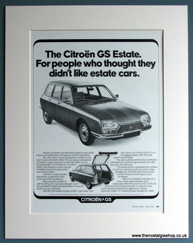 Citroen GS Estate 1972 Original Advert (ref AD1701)