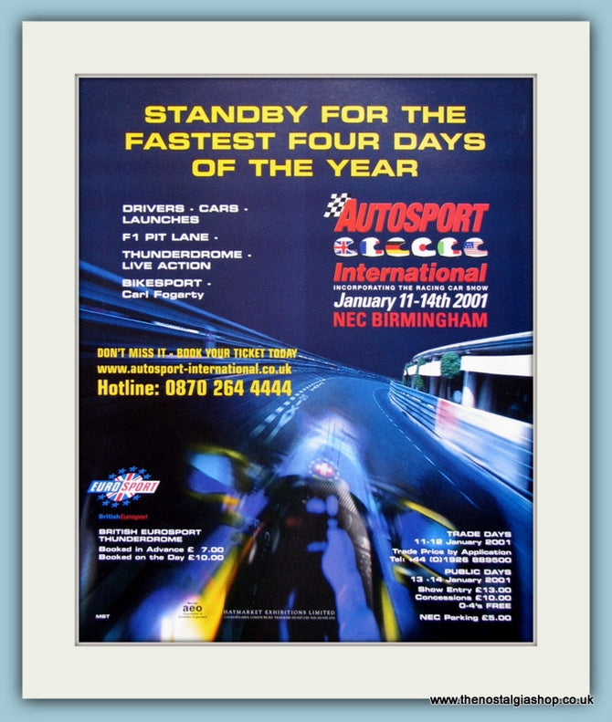 Autosport International Car Show 2001. Original Advert (ref AD2031)