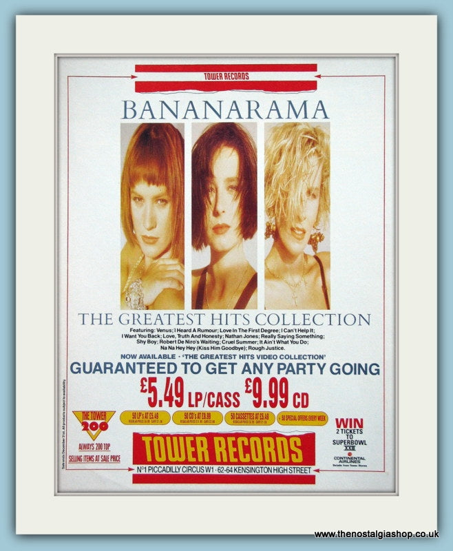 Bananarama The Greatest Hits Collection 1989 Original Advert (ref AD3312)