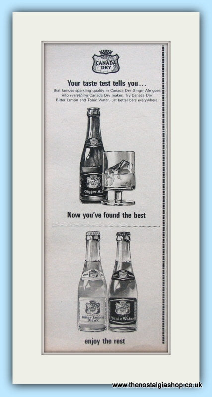 Canada Dry. Original Advert 1964 (ref AD4947)