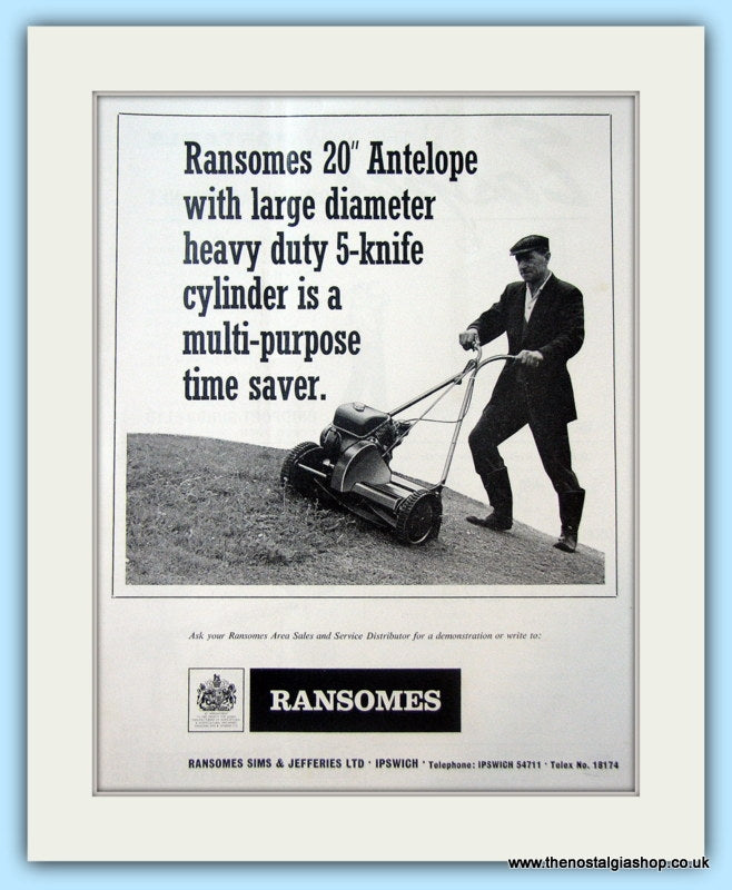 Ransomes 20" Antelope Mower. Original Advert 1966 (ref AD4651)