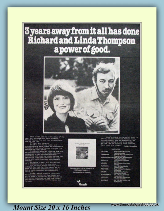 Richard & Linda Thompson First Flight Original Advert 1978 (ref AD9305)