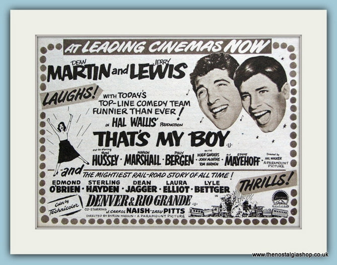 That's My Boy starring Dean Martin, 1952 Original Advert (ref AD3211)