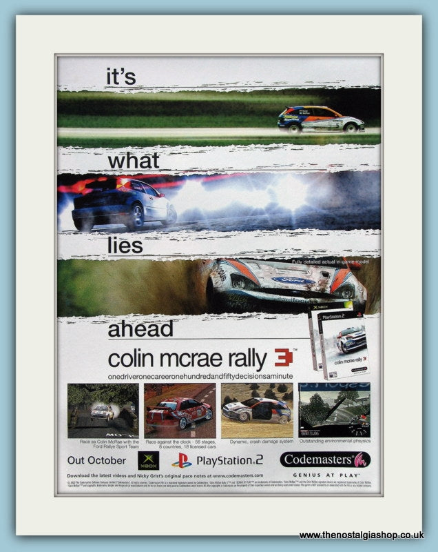 Colin Mcrae Rally 3 Original Advert 2002 (ref AD3998)