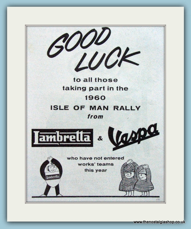 Lambretta & Vespa Isle of Man Rally Advert 1960 (ref AD4090)