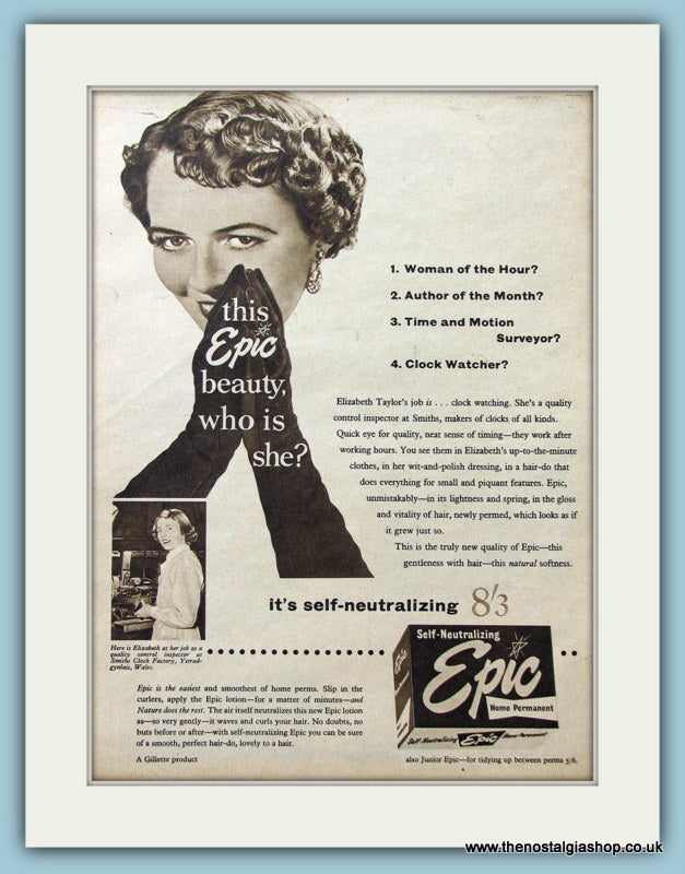 Epic Perm Original Advert 1955 (ref AD4325)